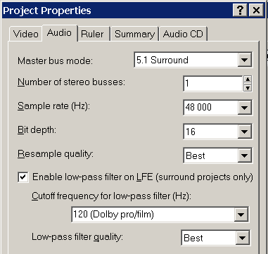 vegas project settings vegas project settings